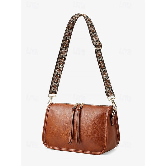 Tasche Verstellbare Leder Braun Faux Damen Schulter mit
