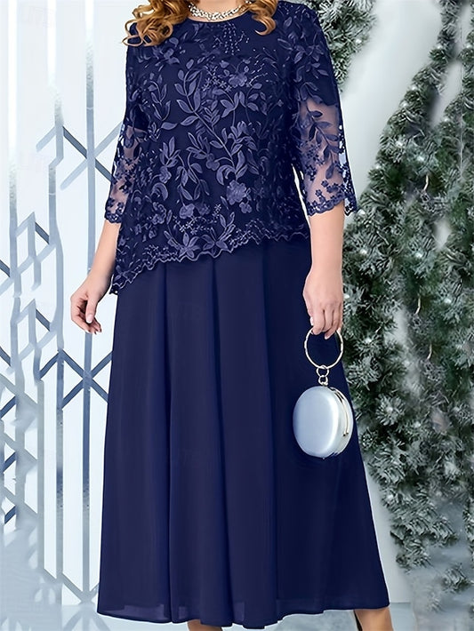 Size Bride the Plus Mother Elegant of Curve Dress A-Line