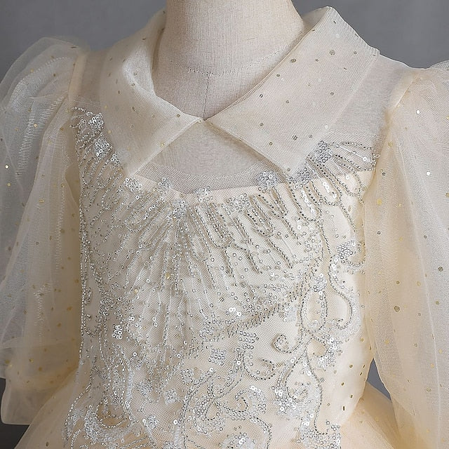 Girls' Color Dress Kids Flower Girl Half Solid Party