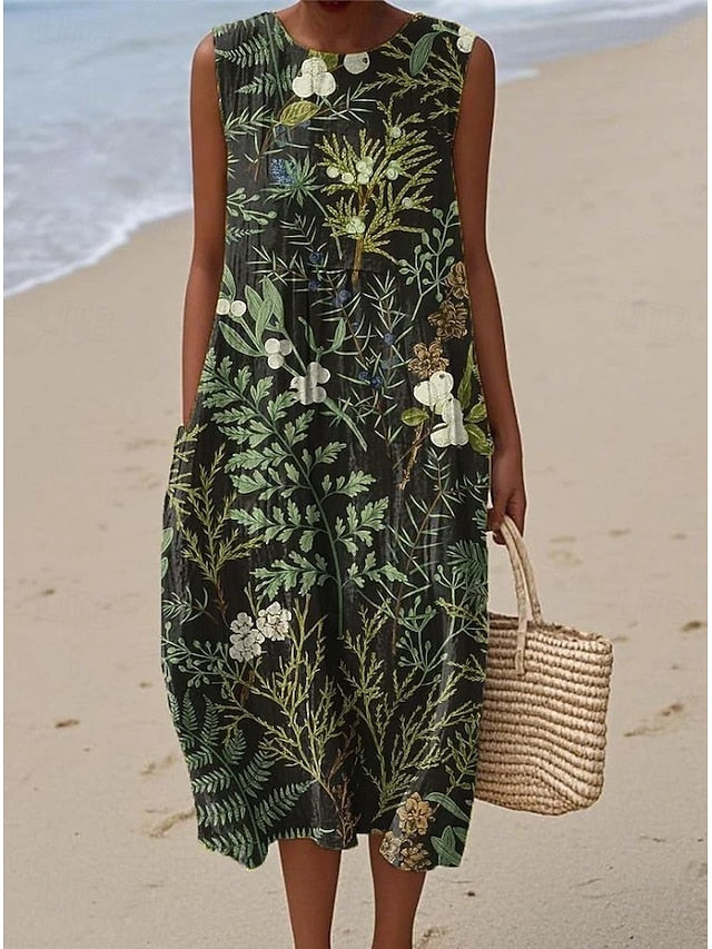 Women's Midi Dress Sundress Shift Dress Vacation Casual