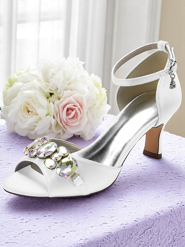 Ankle Women's Strap Satin Black with and Open Toe Heels