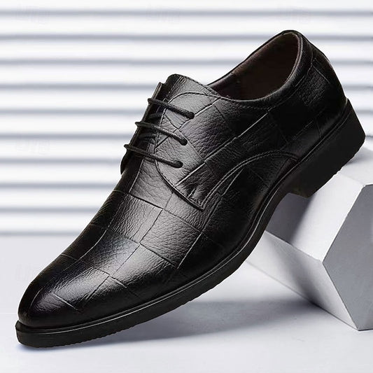 Crocodile Dress Men's Black Classic Pattern Shoes –