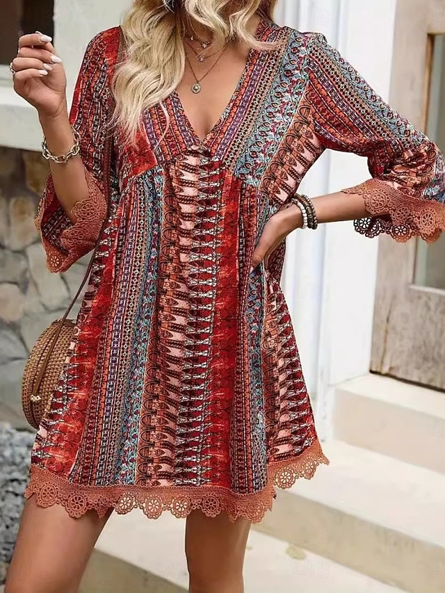 Women's Mini Dress Petite Dress Casual Dress Boho Dress