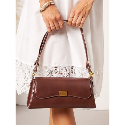 Daily Shopping Office Leather Tote Women's Baguette Bag PU