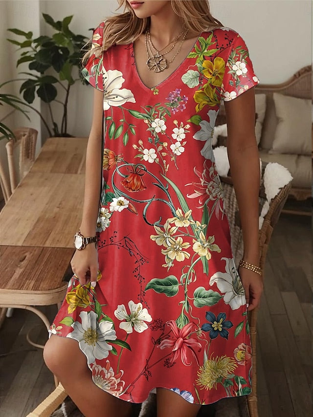 Women's Mini Dress A Line DressT Shirt Dress Tee Dress