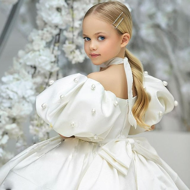 Color Dress Girl Girls' Solid Flower Kids