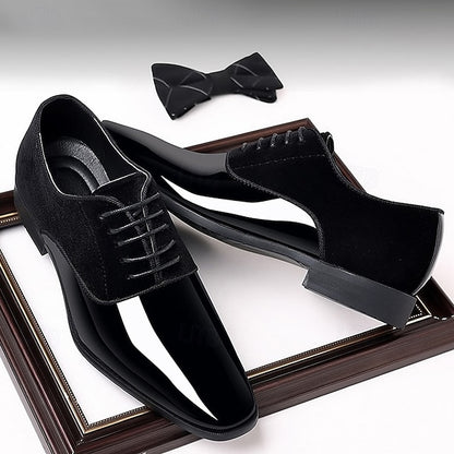 Oxford Patent Leather Shoes with Blue Men's Navy