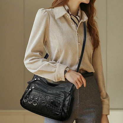 Mehrere Crossbody mit Vintage Leder Damen Kunsttasche