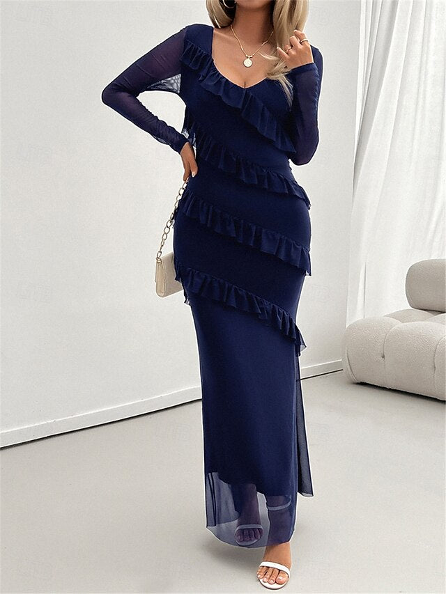 Women's Casual Dress Maxi Dress Ruffle Vacation Date