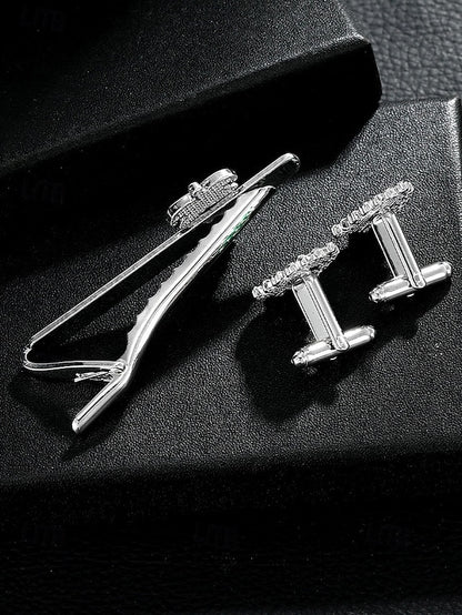 Clip Set Tie - Cufflinks Festive Men's and Tree Christmas