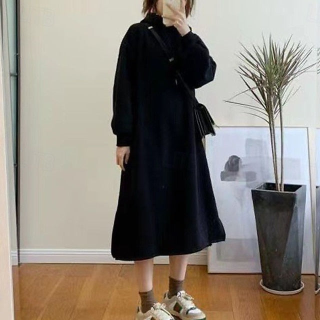 Women's Midi Dress Hoodie Dress Fashion Modern Daily Going