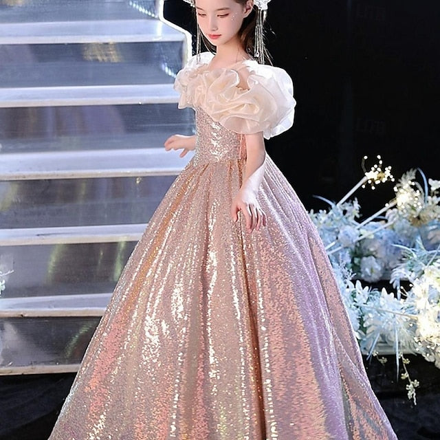 Party Color Kids Performance Girls' Sleeveless Solid Dress