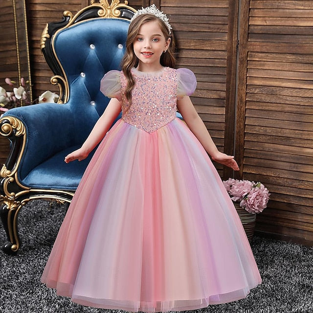 Kids Dress Flower Party Girl Girls' Sequin