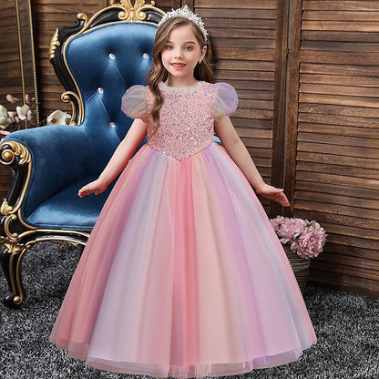Kids Dress Flower Party Girl Girls' Sequin