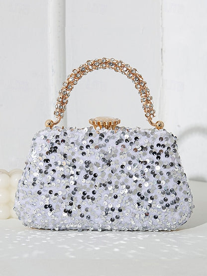 Women's Embellished Vintage Clutch Evening Bag Sequin –