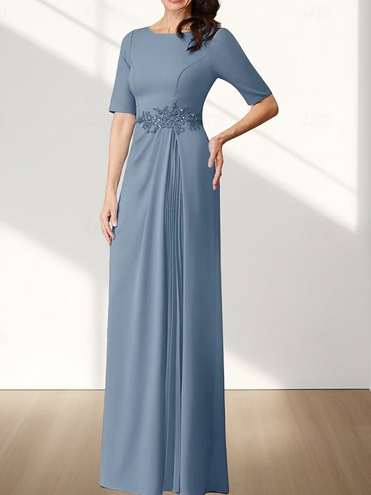 Neck Wedding Dress Bride Crew Guest Elegant Mother A-Line of the