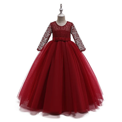 Wedding Girls' Dress Colored Girl Kids Solid Flower