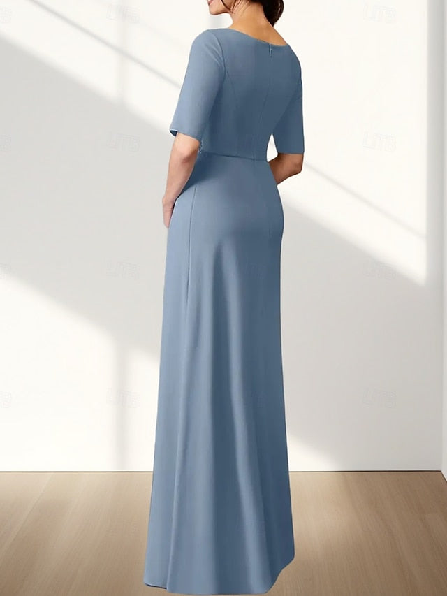 Neck Wedding Dress Bride Crew Guest Elegant Mother A-Line of the