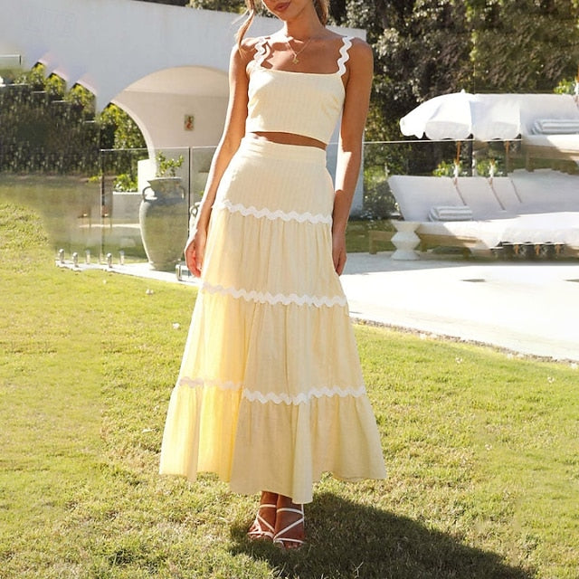 Women's Midi Dress White Dress Graduation Dress Two Piece