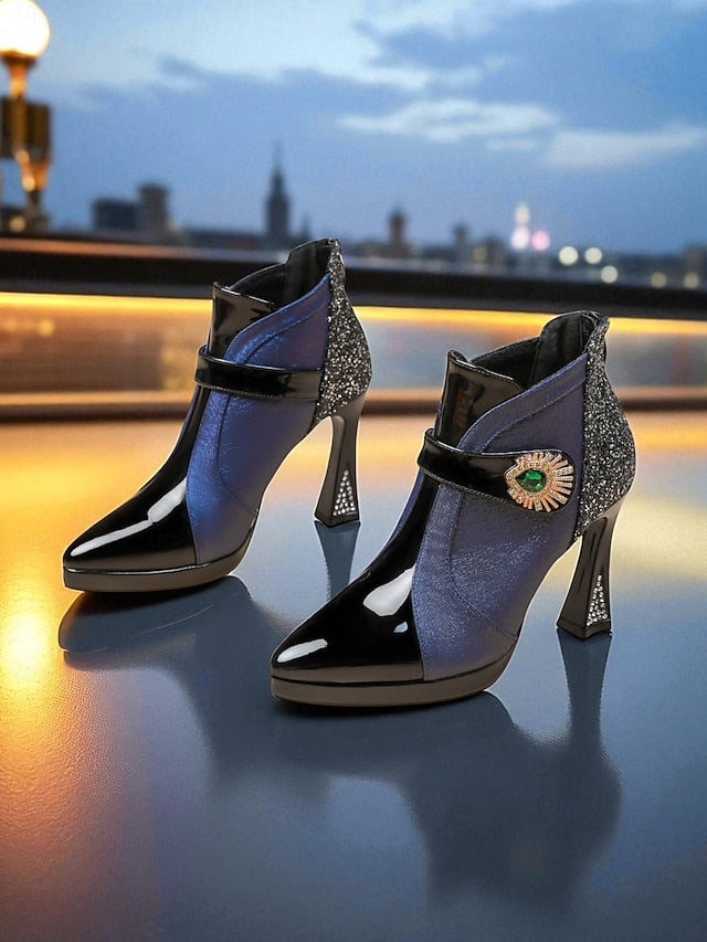 Glitter Women's High Boots Heel Ankle