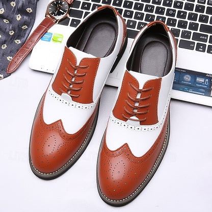 Brogue Two-Tone Oxford White in Men's Shoes Wingtip