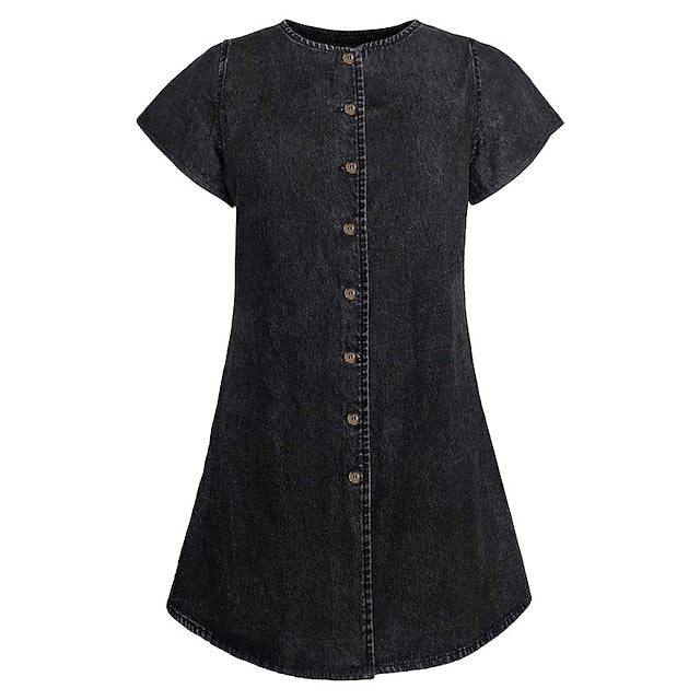 Women's Mini Dress Casual Dress A Line Dress Denim Shirt