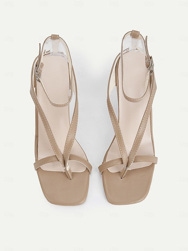 – Women's Sandals Elegant Stiletto Strappy White