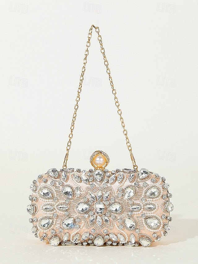 Crystal-Embellished Women's Clutch Bag