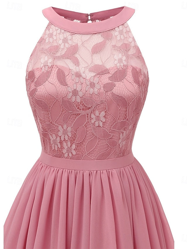 Women's Midi Dress Lace Dress Cocktail Dress Wedding Guest