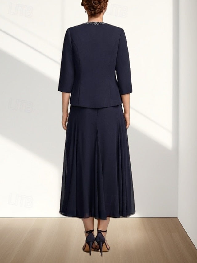 Bride Dress Mother Piece A-Line the Guest Wedding Elegant Two of