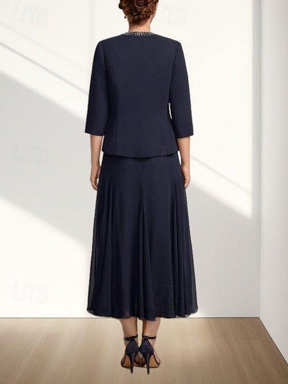 Bride Dress Mother Piece A-Line the Guest Wedding Elegant Two of