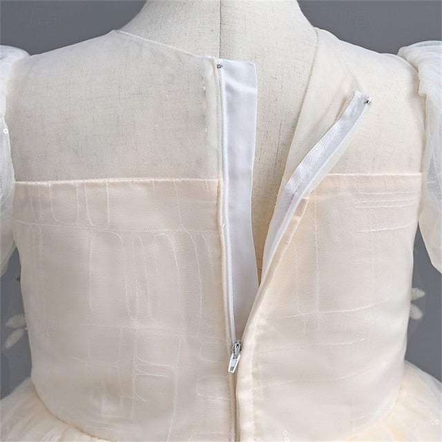 Party Girl Flower Kids Dress Girls' Solid Color