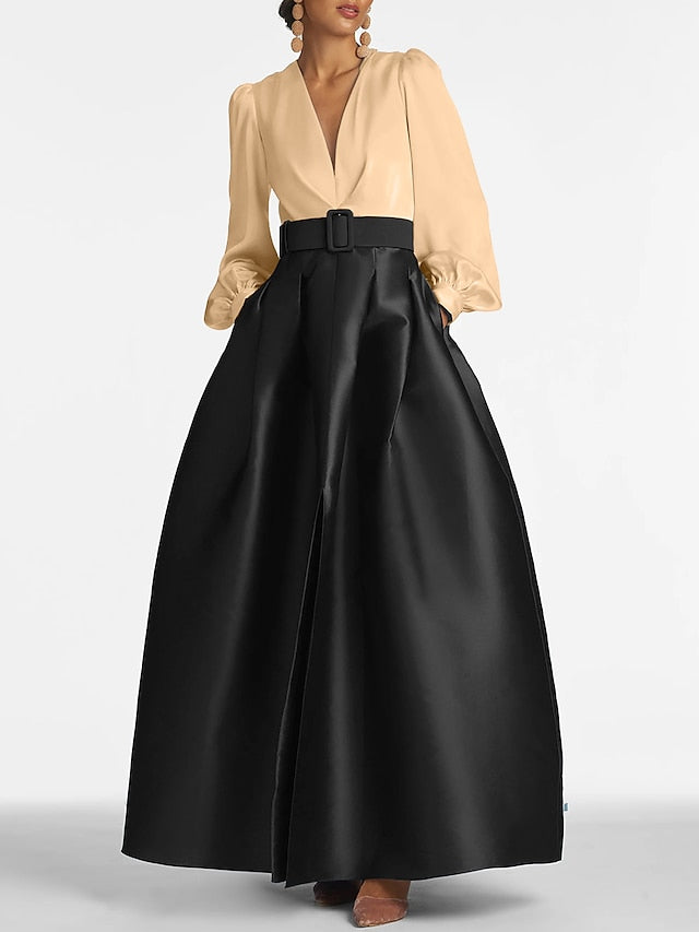 Wedding High Formal Guest Gown Floor Dress A-Line Evening Split