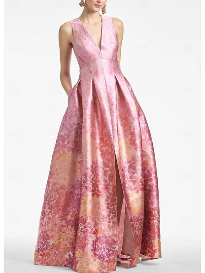 Formal Evening Dress Gown Wedding A-Line High Beach Split