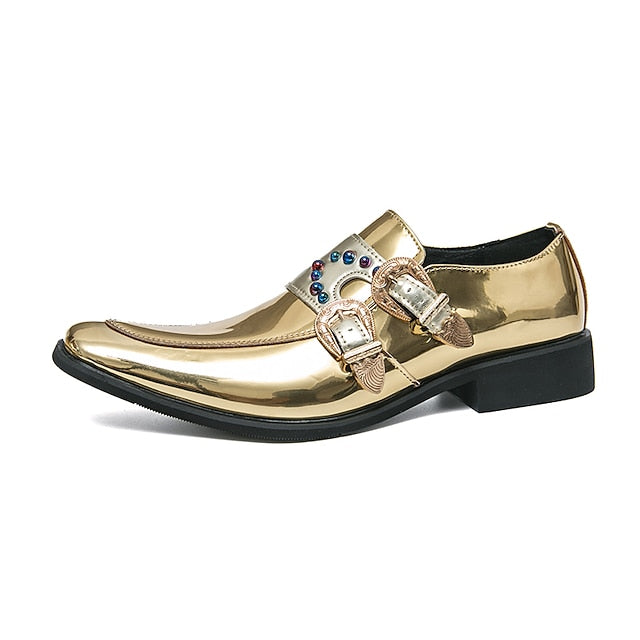 Buckle Dress Pink – Metallic Men's Shoes Fashion Loafers
