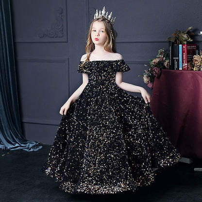 Girl Party Flower Dress Girls' Evening Gown