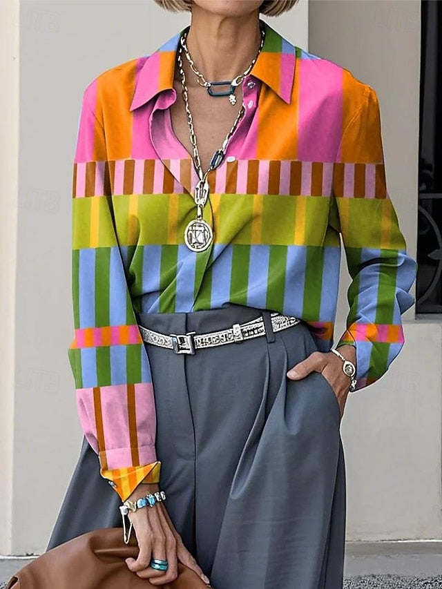 Women's Shirt Linen Like Breathable Lightweight Button Down