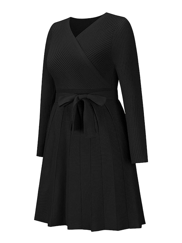 Women's Sweater Dress Knit Dress Jumper Dress Mini Dress