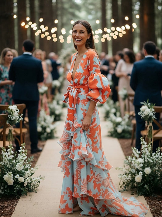 A-Line Floor Length Wedding Guest Dress Formal Dresses Evening