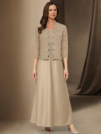 Casual Dress Elegant Simple the of Piece Mother Bride A-Line 3