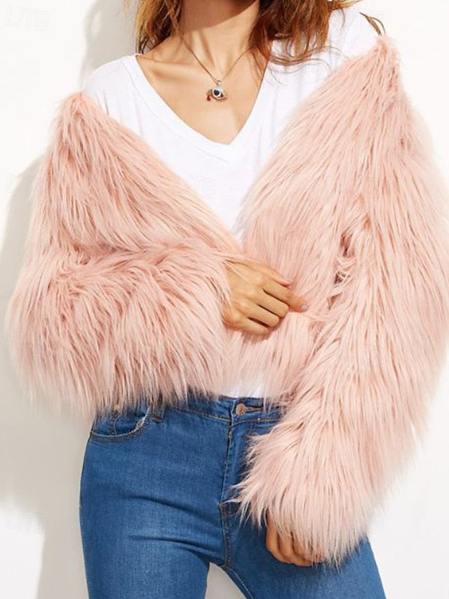 Furs Fur Comfortable Leathers Women's Coat Faux Warm