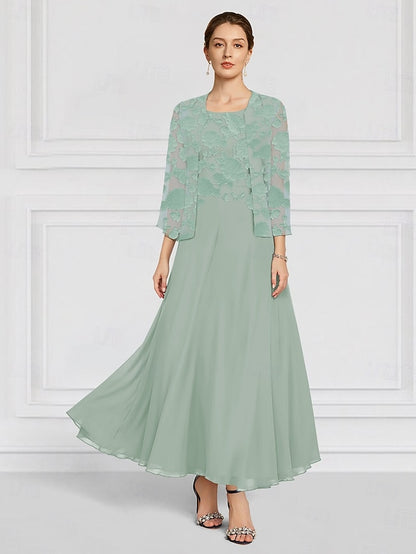 Out Two Piece Lace of Bride Floral SkyBurnt A-Line Mother the