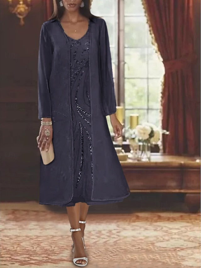 Piece A-Line Two Wedding the Mother Dress of Beach Formal Bride