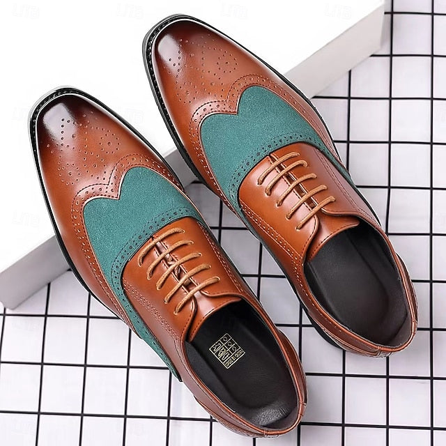 Men's Green Shoes Oxford Brown Wingtip and – in Two-Tone