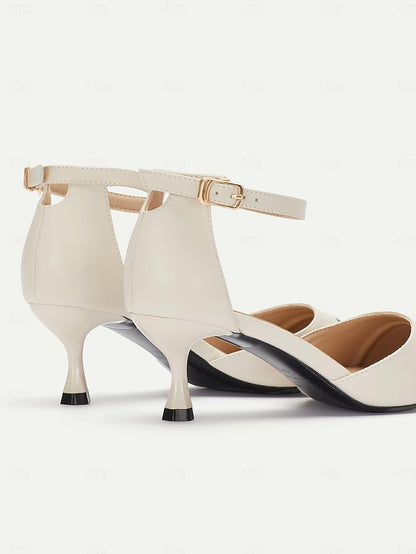 Kitten Women's Two-Tone Stylish Pointed Ankle Heel Toe