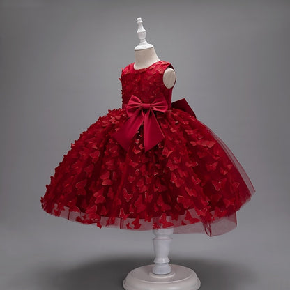 Dress Flower Party Kids Girl Butterfly Girls'