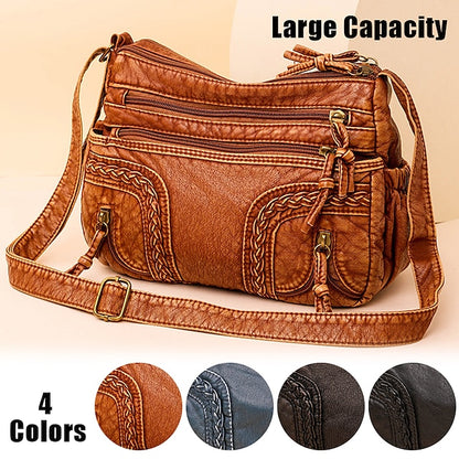 Leather Women's Faux Shoulder Brown Vintage Bag – Boho