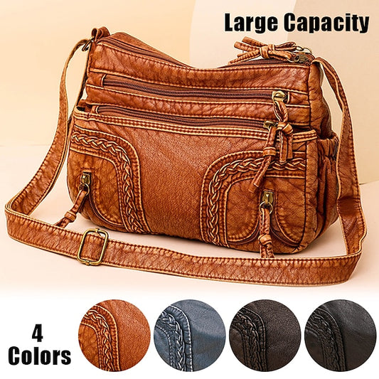 Leather Women's Faux Shoulder Brown Vintage Bag – Boho