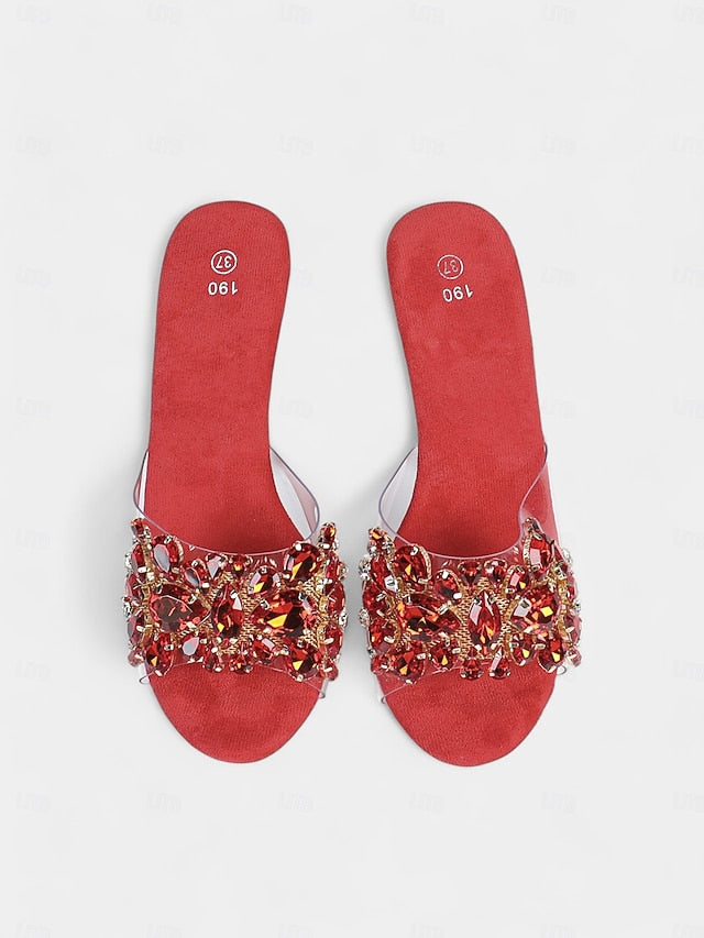 Clear Rhinestone Embellished Heels Women's – Platform