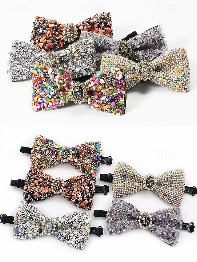 Tie Strap – Men's Bow Gemstone Luxury with Adjustable